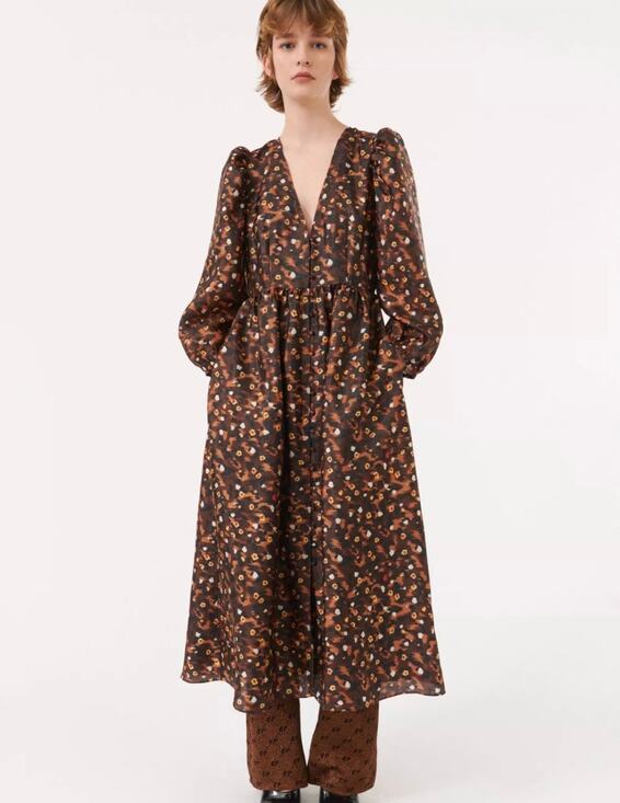Baum Und Pferdgarten Dresses & Skirts - Baum Und Pferdgarten Asana Midi Dress in Cheetah Garden Floral EU 42 US 12 NWOT
